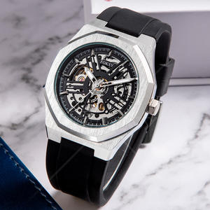 Venta al por mayor OEM moda esqueleto logotipo personalizado reloj de lujo Reloj <span class=keywords><strong>Hombre</strong></span> Montre Homme Kol Saati muñeca mano reloj automático para hombres - Product Image 5