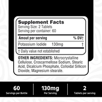 Comprimés d'iodure de potassium 130 mg par dose, soutien immunitaire et thyroïdien, complément alimentaire, 120 comprimés, formule personnalisée OEM ODM