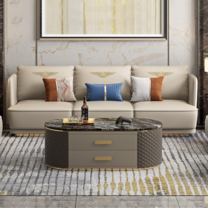 Sofá de Cuero Genuino de Alta Calidad, Diseño Italiano Moderno y Lujoso para Sala de Estar - Product Image 3