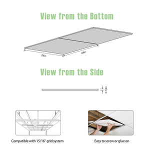 Paneles de Techo para Sótano, Diseño de PVC, Paneles de Revestimiento de Plástico Insonorizantes para Cocina, Paneles de Revestimiento Texturizados para Oficina en Casa, <span class=keywords><strong>2x4</strong></span> - Product Image 6