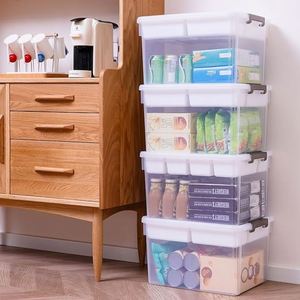 กล่องเก็บของพลาสติกขนาด 32 ควอร์ต กล่องขนาดใหญ่แบบซ้อนได้สำหรับจัดเก็บของเล่น กล่องจัดระเบียบพร้อมฐานรองและฝาปิดแบบถอดได้ - Product Image 5