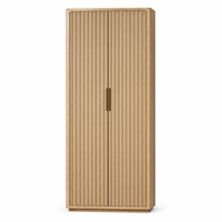 Armoire à vin haute à deux portes avec poignée de bar pour salle à manger ou espace bar
