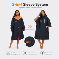 Robe de bain convertible à manches longues et courtes, personnalisable avec logo, pliable, pour club de surf, équipe, sports de plein air