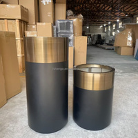 Vas Bunga Emas Stainless Steel 70/90cm Dekorasi Rumah Vas Lantai Mewah Penanam Emas Tahan Karat untuk Pernikahan
