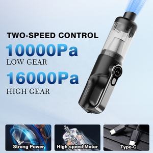 مكنسة كهربائية لاسلكية قوية قابلة لإعادة الشحن محمولة للسيارة بدون فرشاة للاستخدام المنزلي - Product Image 4