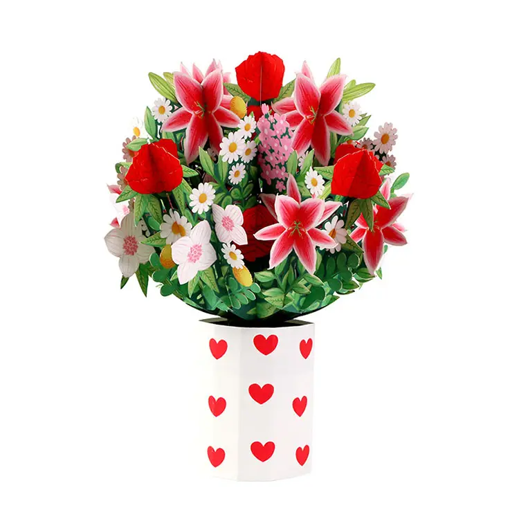 Biglietto di auguri di carta pop-up 3D decora il regalo della festa della mamma regalo di mamma giorno dell'insegnante di san valentino grazie per il giorno Idea per la donna