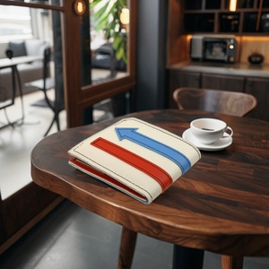 For Genuine Leather Cowhide Men's RFID Short <b>Card</b> <b>Wallet</b> Open Closure Coin Purse Patch <b>Wallet</b> Polyester Lining Portable - Product Image 4