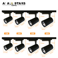Focos Modernos de Alta Luminosidad para Riel de Iluminación Comercial, 12W 20W 30W 40W, Foco LED de Aluminio para Riel