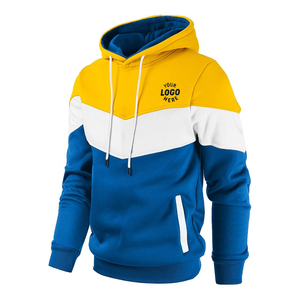 Logo personalizzato con cappuccio in poliestere cotone Color Block Logo Design Hoddies uomo Anti-Pilling produttore di <span class=keywords><strong>abbigliamento</strong></span> Club festa di compleanno - Product Image 2