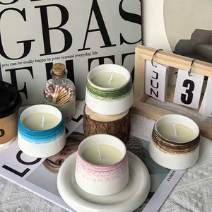 Jarrón de Cerámica Hecho a Mano, Estilo Nórdico, Texturizado, para Velas Aromáticas de Cera de Soja, Decoración del Hogar, Regalo de Boda - Product Image 1