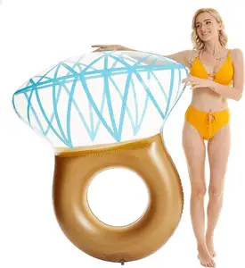 Inflatable Diamond Ring Pool Float Bachelorette Party Novelty Float Decorations Swimming Tube Floaty