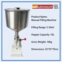 Machine de remplissage manuelle de haute précision pour canettes/bouteilles/tubes avec une précision de 1g et des volumes de 5 à 50 ml
