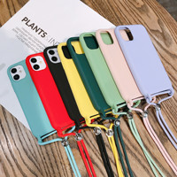 Cross Body Caoutchouc Smart Phone Couvre TPU Shell Case Collier Téléphone Cas Pour Iphone 14 13 12 11 pro max Mobile téléphone lanière