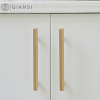 Qiansi HK0065 现代风格实心黄铜六角形家具拉手旋钮，适用于梳妆台、厨房、酒店柜门、T型拉手、抽屉拉手，使用方便