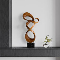 Sculpture abstraite en bois massif gravée, ornements décoratifs pour maison d'hôtes, club, hôtel, chambre modèle, salon, entrée, décoration artistique haut de gamme