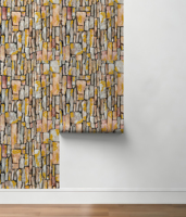 Wallpaper Hijau Motif Hutan Bambu Buatan Tahan Air, Tempel dan Lepas untuk Kedai Kopi