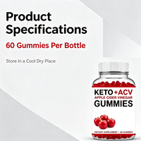 Gummies de Cétones Naturelles OEM/ODM, Suppléments Probiotiques au Vinaigre de Cidre de Pomme, Gummies de Fibres Alimentaires Expédiés Directement de l'Usine