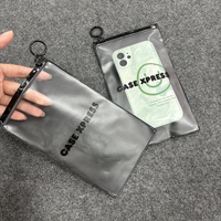 Kemasan Kantong Zipper PVC Kecil Berkualitas Tinggi dengan Cetak Kustom, Bagian Depan Buram dan Belakang Hitam Matte untuk Casing Ponsel, Perhiasan Rambut