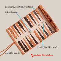 Ensemble de jeu de backgammon enroulable en cuir PU souple et portable personnalisé nouveau et intelligent de voyage
