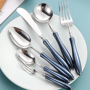 Elegante Juego de Cubiertos de Acero Inoxidable 304 con Mango de Cerámica, Cuchillo, Tenedor y Cuchara para Cena, Cubertería de Lujo para Hotel, Regalo - Product Image 2
