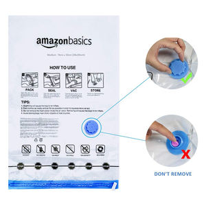 de aire en línea Logotipo personalizado Impreso Válvula de ropa Bolsa de sellado al vacío negra <span class=keywords><strong>Paquete</strong></span> de alimentos Cuadrado - Product Image 3