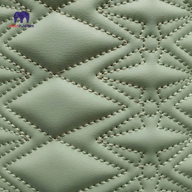Luxury Embroidered Quilted Synthetic Leather Fabric for Automotive Mats, Sofa Upholstery, Handbags