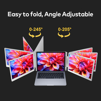Triple moniteur multifonctionnel portable 14 pouces 2.5K 2560x1600 IPS 100% SRGB pour ordinateur portable Extend MacOS Pro Max Windows Foldable
