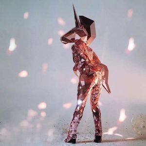 Costume de performance de visage de miroir de <span class=keywords><strong>licorne</strong></span> rose personnalisé Costume de défilé de parc d'attractions Costume de tir vidéo court personnalisé - Product Image 5