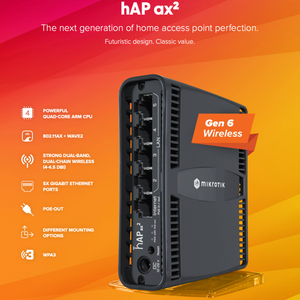 Mikrotik C52iG-5HaxD2HaxD-TC 2.4/5GHz HAP 4.5dBi <b>Access</b> <b>Point</b> and Gigabit Router with WEP and QoS Support - Product Image 2