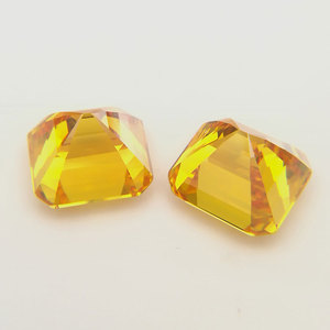 8A haute qualité personnalisé fait 12*13mm excellente coupe asscher jaune doré synthétique <span class=keywords><strong>diamant</strong></span> zircone - Product Image 3