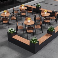 Combinaison moderne de chaise de table pare-soleil imperméable pour l'extérieur café thé zones de loisirs durables pour les hôtels thé au lait