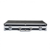 Valise rectangulaire en alliage d'aluminium, étui pour instruments, intérieur multifonctionnel doublé d'éponge, modèle de précision portable noir