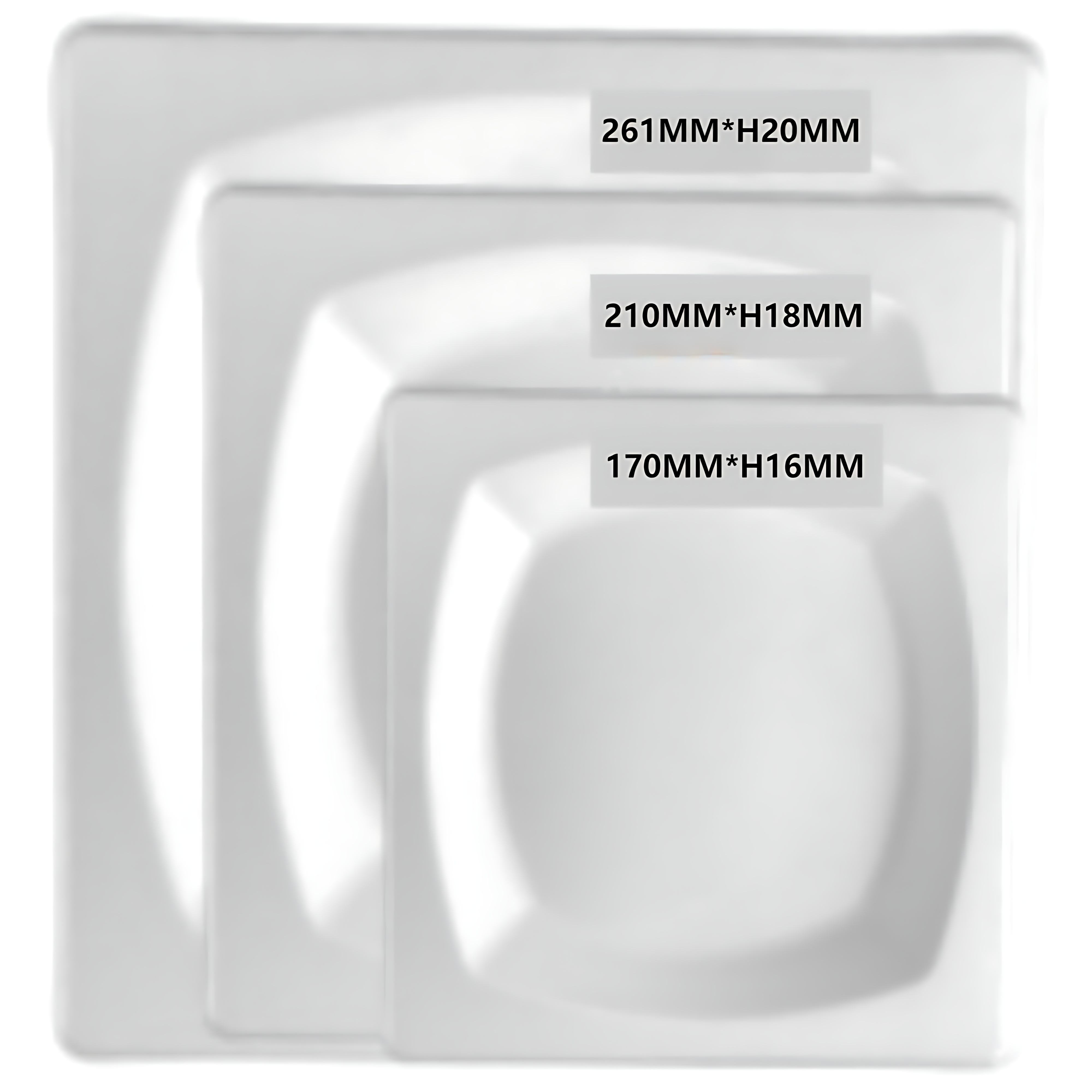 จานสี่เหลี่ยมขนาด 6.7/8.3/10.3 นิ้ว