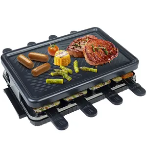 Grelhador elétrico antiaderente para churrasco, mesa antiaderente estilo coreano para churrasco interno sem fumaça, máquina para grelhar placas de 8 pessoas