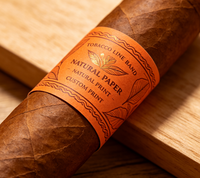 Label Perekat Tahan Air dan Minyak untuk Cigar, Cetak Personal, Pola Gambar Garis