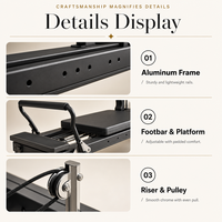 JOYFIT Custom Elite Small Black Aluminium Alloy Multifunction Gym Yoga Studio Shaped Sliding Core Bed Full Track