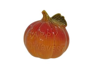 Figurine Citrouille en Céramique Orange Dégradé avec Lettres en Relief « Happy Harvest » – Décoration de Table Automne, Vente en Gros, Décoration Maison Noël Halloween - Product Image 1