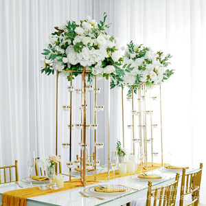 LANJO Ensemble de supports de centre de table en métal de luxe moderne de haute qualité pour mariage, fête, événement, restaurant, hôtel - Product Image 5