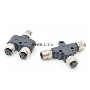 3 4 5 8 12 Pin Y T L I Type Splitter Plug Adapter IP67 Waterproof Male to Female Cable M12 Connector