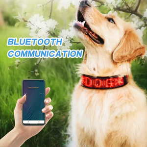 Collier pour chien lumineux à LED avec affichage de lettres colorées, collier en nylon tendance pour grands chiens - Product Image 6