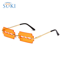 Européen et Américain nouveau personnalité creuse lame lunettes de soleil net célébrité podiums drôle lunettes de soleil tendance lentille océan lunettes