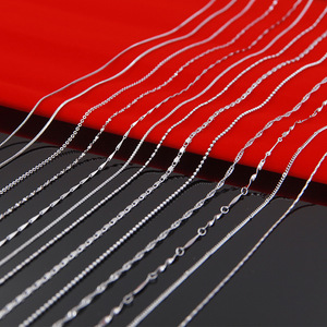 Dây chuyền mạ bạc 925 không phai màu, kiểu hộp chữ thập, hạt rắn, mắt xích tre, dây chuyền tự làm, dây chuyền mặt dây chuyền, phụ kiện trang sức - Product Image 2