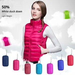 Kustom Grosir Ringan Hangat Musim Dingin Rompi Femmes Wanita Rompi & Rompi Tanpa Lengan Puffer Bawah Jaket Rompi Wanita