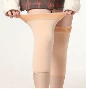 남성 여성 소프트 무릎 교정기 두꺼운 다리 따뜻하게 겨울 온난화 양모 사이클링 열 무릎 지원