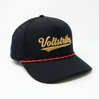 Casquette Snapback personnalisée en gros à 5 panneaux avec logo brodé et cordon, Casquette Hip Hop à visière plate, Chapeau perforé découpé au laser