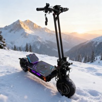 Trottinette électrique pliable à succès avec pédales larges, éclairage RGB, 72V 15000W, contrôleur 50Ah 65A*2, roues de 13 pouces et amortisseur de direction