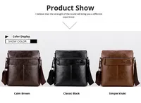 Sac à main pour homme MELI en cuir PU imperméable, style urbain simple, sacoche d'affaires à bandoulière de 7 pouces