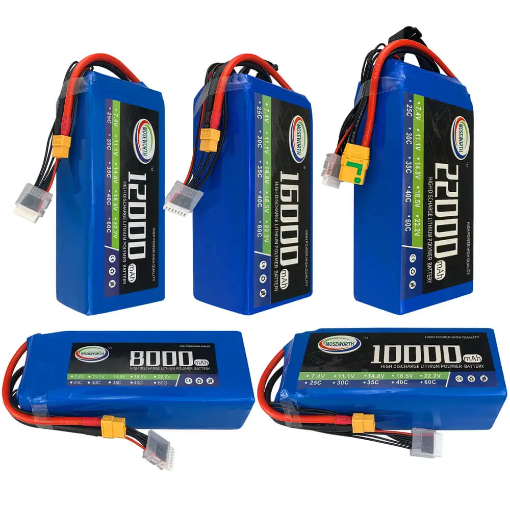 Batería lipo de 6S, 10000mah, 12000mah, 16000mah, 22000mah, 22,2 v, para helicóptero teledirigido, Dron, avión, avión agrícola