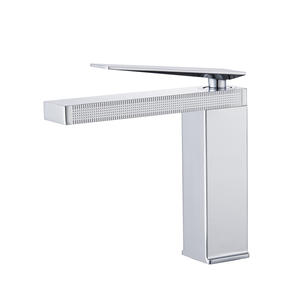 Robinet de lavabo en cuivre massif, mitigeur monocommande surélevé avec cartouche céramique, eau chaude et froide, accessoires de salle de bain - Product Image 2