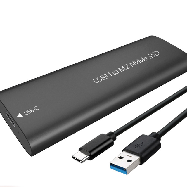 m.2 hard drive enclosure supports NVMe protocol SSD to USB3.1 solid-state metal type c external mobile hard drive enclosure